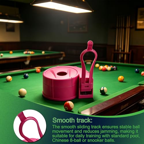 Pool Ball Rack, Hold 15 Balls, for Billiard Training, Not 3DPrinted | Portable Single Person Training Aid for Standard Pool Snooker Table Training - color: rose red