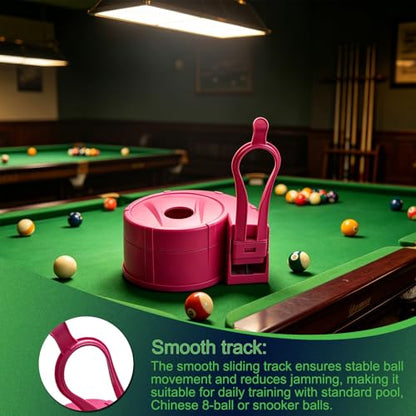 Pool Ball Rack, Hold 15 Balls, for Billiard Training, Not 3DPrinted | Portable Single Person Training Aid for Standard Pool Snooker Table Training - color: rose red