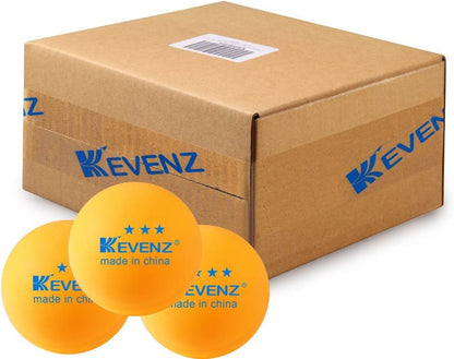 KEVENZ 120 Pack Ping Pong Balls, 3 Star Advanced Table Tennis Balls, Bulk Outdoor and Indoor Ping-Pong Ball for Training, Competition and More, Orange