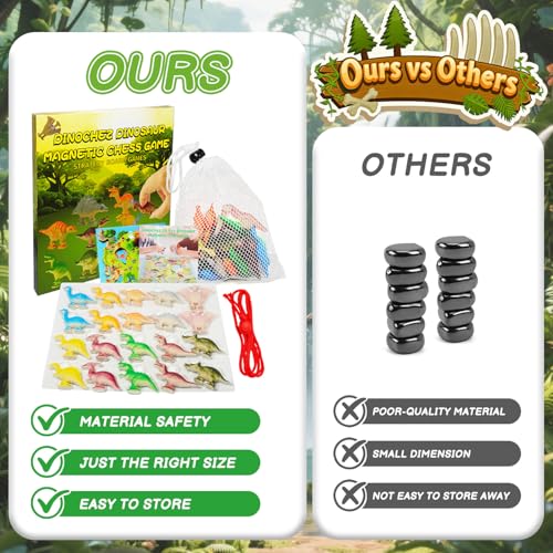 Dinochez Dinosaur Chess Game, 20Pcs Dinosaur Stones with Portable Storage Bag & Map, Strategy Board Game for Kids Ages 3-8, Family Game Night Toy, Valentines Easter Stocking Stuffers Party Favors