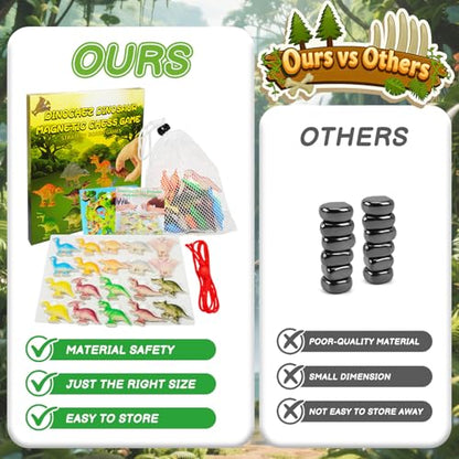 Dinochez Dinosaur Chess Game, 20Pcs Dinosaur Stones with Portable Storage Bag & Map, Strategy Board Game for Kids Ages 3-8, Family Game Night Toy, Valentines Easter Stocking Stuffers Party Favors