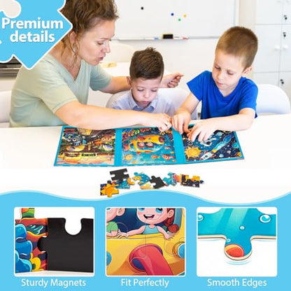 Space Ocean Train Magnetic Puzzles for Toddlers, Ages 3-5, 20-25-30 Pieces, Travel Jigsaw Puzzles, Preschool Learning Toys - style: Space