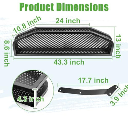 10L0L Golf Cart Front Cargo Basket for EZGO TXT/RXV、Club Car DS/Precedent、Yamaha G22/G29 - Heavy-Duty Steel Mesh Storage Rack, Gas/Electric Compatible - color: EZGO TXT