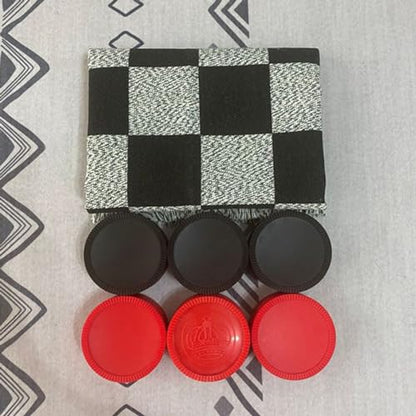 Home Jumbos Checkers Giant Checkers Set Game Rug Board Game with Reversible Game Mat for Indoor Outdoor Family