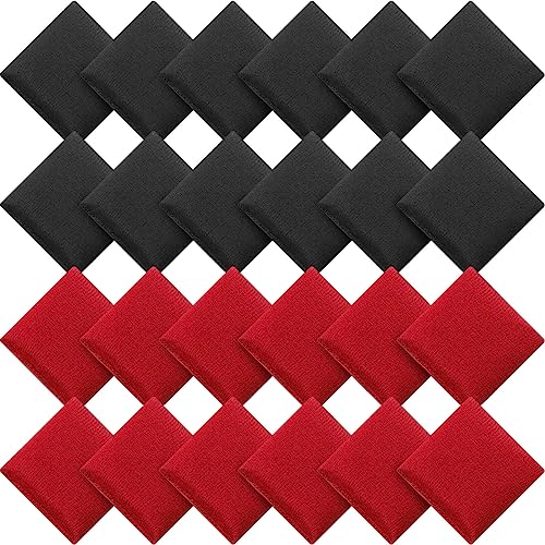 Sotiff 24 Pcs Bean Bags Mini Nylon Cornhole Bean Bags for Kids Tossing Fun Sports Outdoor Family Games Carnival Toy Patriotic Small Beanbag Hand Toss Party Game Supplies for Kid Adult (Red Black) - color: Red, Black