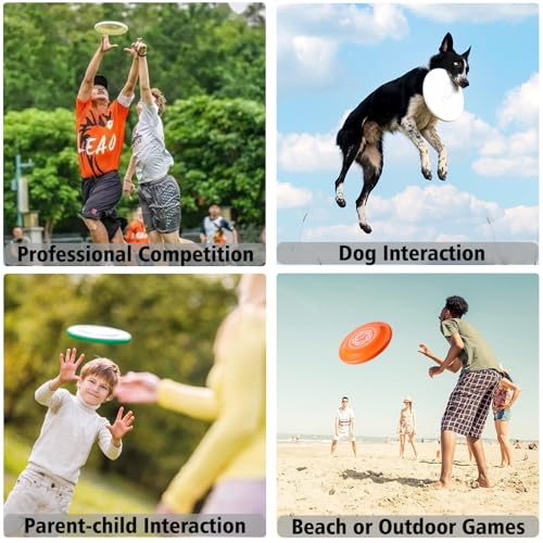 Sports Flying Disc, 2 Pack Compeition Flying Discs, Lightweight Durable Flying Disc Toys for Backyard Beach Lawn Park Outdoor Games, 105 Gram 9.3 Inch & 90 Gram 7.3 Inch. - color: Blue & Green