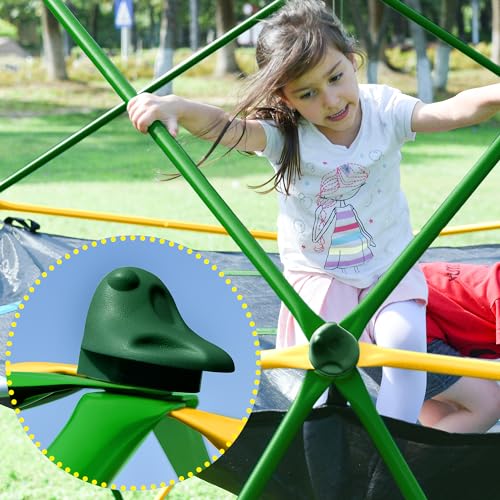 Merax 13FT Climbing Dome with Hammock, Outdoor Geometric Dome Climber Play Center for Kids 3-10 Supporting 1000 lbs, Easy Assembly Jungle Gym - style: 13FT Yellow & Green