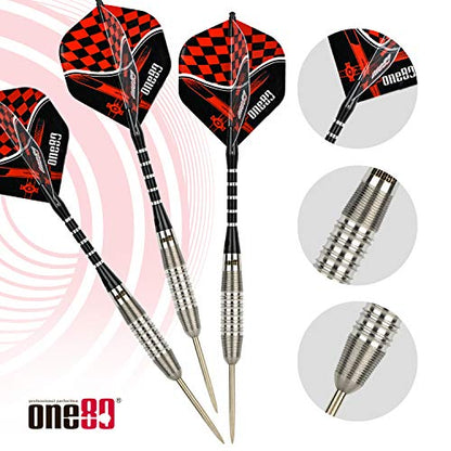 ONE80 90% VHD Steel Tip Tungsten Dart, Professional Barrel Style with Extra Flights, Shafts and Sharpener Gift Box Packaging - style: G-23g