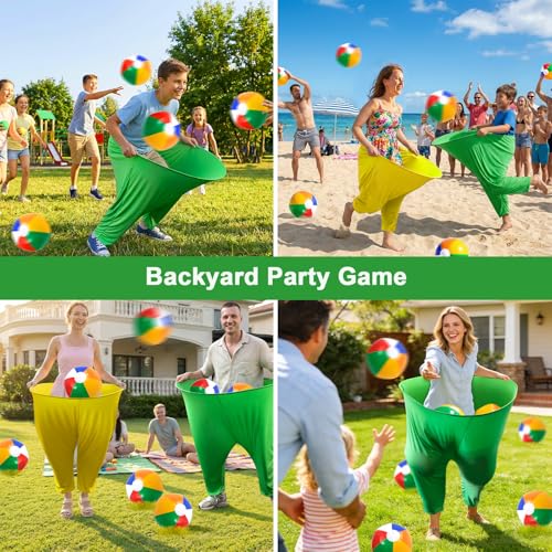 Granny Pants Yard Game, Outdoor Game with Bouncy Ball and Air Pump, Team Relay Family Reunion Party Field Game - size: Adult-2Pcs