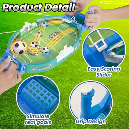PowerKing Portable Foosball Table - Mini Tabletop Sports Game for Competitive Family Fun - color: Green-E013