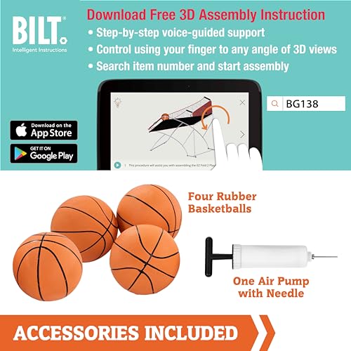 Hall of Games EZ Fold Premium Indoor Arcade Basketball Game with Steel Frame and Polycarbonate Backboard, Dual Shot Electronic Scoring with 6 Size 3 Balls Included, Perfect for Basement Game Rooms - style: EZ-Fold (Classic Dual-Shot)