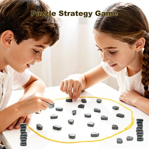 Chess Game with 24 Stones, Christmas Family Games for Kids and Adults, Best Multiplayer Strategy Board Games for Family Game Night, Indoor Outdoor Portable Travel Chess Set