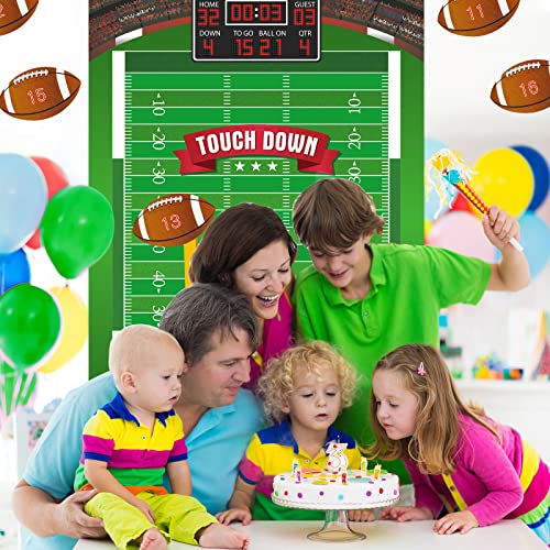PLULON Football Game for Kids Pin the Football on the Goalpost Poster with Stickers Birthday Party Favors Home Wall Decorations for Kids Adults Family Birthday Party Supplies - style: Football