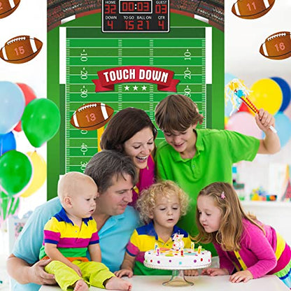 PLULON Football Game for Kids Pin the Football on the Goalpost Poster with Stickers Birthday Party Favors Home Wall Decorations for Kids Adults Family Birthday Party Supplies - style: Football