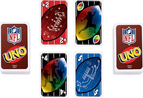 Mattel Games UNO NFL Card Game in Storage & Travel Tin for Kids, Adults & Family Night, Features Logos of All 32 NFL Teams & Special Rule (Amazon Exclusive) - style: UNO NFL