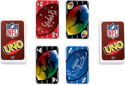 Mattel Games UNO NFL Card Game in Storage & Travel Tin for Kids, Adults & Family Night, Features Logos of All 32 NFL Teams & Special Rule (Amazon Exclusive) - style: UNO NFL