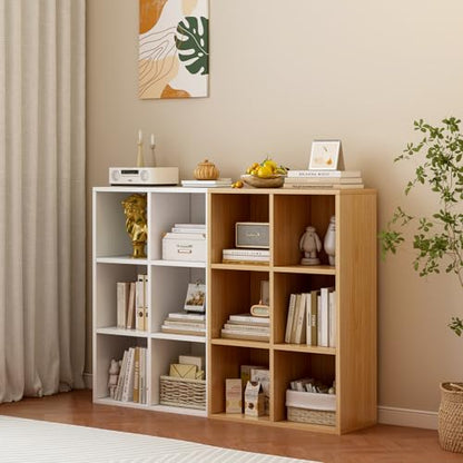 OSCHF 6-Cube Storage Shelf Bookcase, Oak - color: Oak, size: 6-Cube