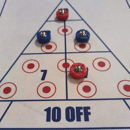 3-in-1 Tabletop Curling, Shuffleboard, and Bowling Game-Portable Family Game for Kids & Adults and Easy to Set Up Desktop Indoor/Outdoor Fun Game.