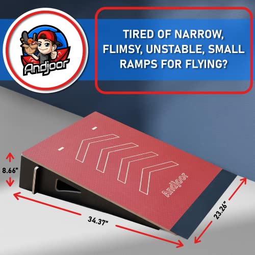 Kids Jumping Ramp for Skateboard, Bike, Scooter, BMX, RC Car and Dirt Bike, 34.37 in, Red - color: Red, size: L220