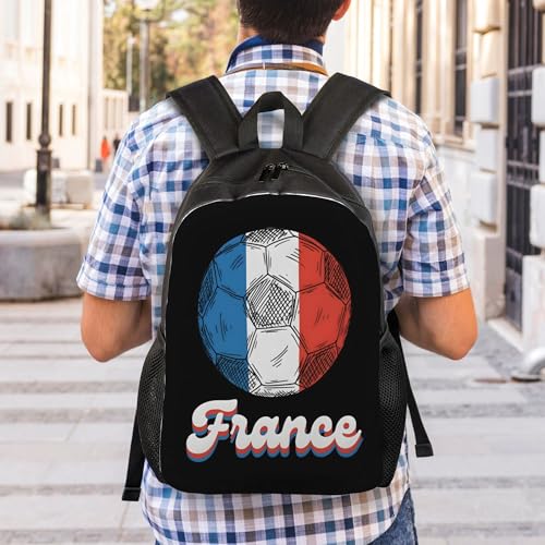 France Football Soccer Flag Backpacks For Men Women Book Bag Travel Hiking Camping Work Lightweight - color: Ye25