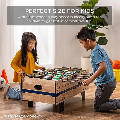 Best Choice Products Multi-Game Table Series – Interactive Game Tables for Kids with Foosball, Air Hockey, Billiards, Ping Pong & More | Childrens - color: 4-in-1 Dark Wood