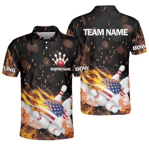 GABITA Personalized Bowling Jerseys for Men, Custom Bowling Shirts, Funny Bowling Shirts Gift for Bowler Team Player - color: A22