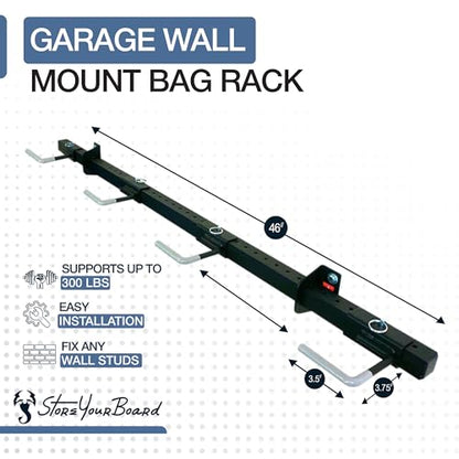 StoreYourBoard BLAT 4 Golf Bag Wall Mount | Home & Garage Storage Hooks | Golf Bag Holder | Heavy-Duty Wall Mount Organizer for Golf Bags & Accessories - style: 4 Bags
