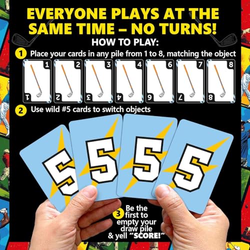 Quokka Golf Fast-Paced Card Game for Kids & Adults – 128 Cards & Easy Rules – Quick & Fun Matching Game – 2-4 Players – Ages 8+ – Perfect for Family Games Night, Travel and Parties - color: Golf