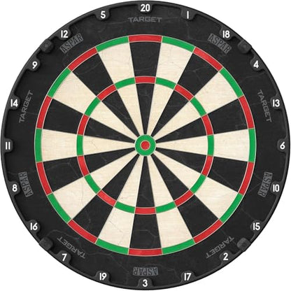 Target Darts Aspar Dart Board | Steel Tip Dartboard with Self Recovering Sisal Bristles & Rotational Score Ring | Thin Wire Regulation Competition Size Dart Board Set | Professional Darts Accessories