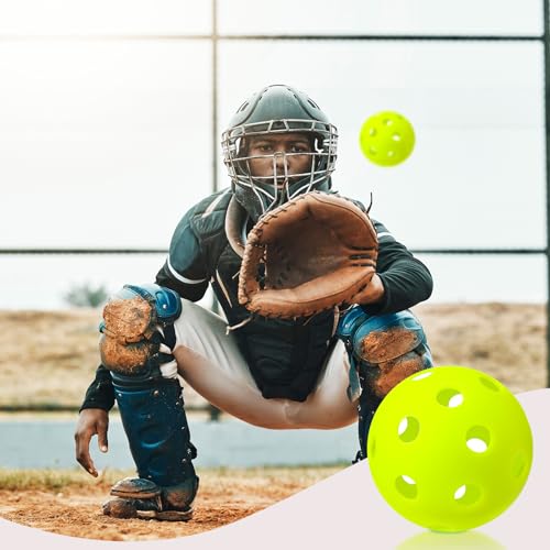 Lunmon 36 Pcs Practice Baseball 42mm Small Training Balls Plastic Hollow Softballs Golf Balls with a Drawstring Bag for Backyard Hitting Batting Training Indoor Outdoor Use - color: Green