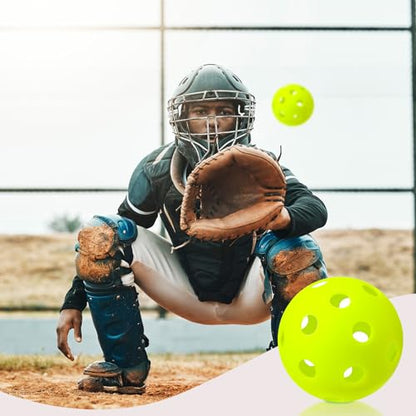 Lunmon 36 Pcs Practice Baseball 42mm Small Training Balls Plastic Hollow Softballs Golf Balls with a Drawstring Bag for Backyard Hitting Batting Training Indoor Outdoor Use - color: Green