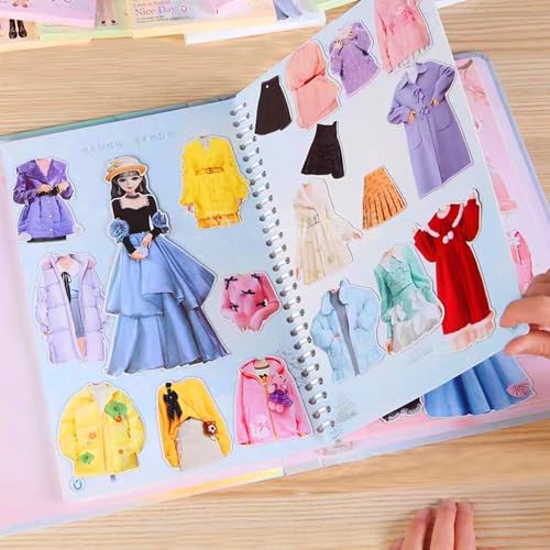 Magnetic Collecting Book,Paried with Magnetic Paper Doll for Use,Gift for 3+ Year Old Girls Toddler-Only Include Magnetic Collecting Book,Not Include Paper Doll Accessories - style: I-Magnetic Book
