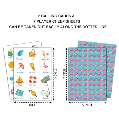 Pool Party Bingo Cards, Summer Bingo Games for 24 Players, Pool Party Games for Family Friends Large Group Activities, Pool Party Favors Supplies Decorations(21) - style: Pool