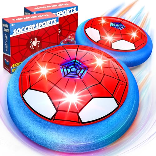 HopeRock Soccer Toys 2 Pack Hover Soccer Ball Toys Indoor Soccer Set with LED Lights, Soft Foam Bumpers, Air Floating Soccer Gifts for Kids Boys Girls Ages 3-12 - style: Style C
