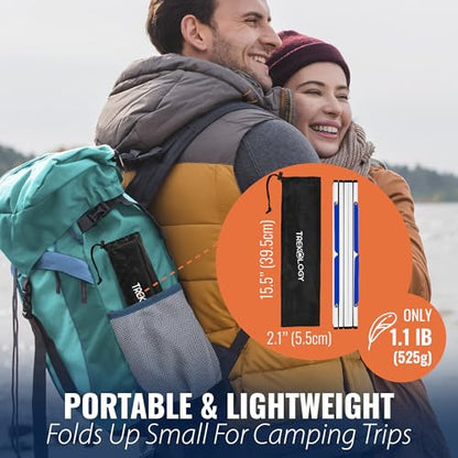 TREKOLOGY Portable Small Beach Table, Mini Low Folding Beach Table for Sand, Compact Foldable Design, Quick Setup, Weather-Resistant, Lightweight, Ideal for Beach, Hiking, Picnics, and Camping