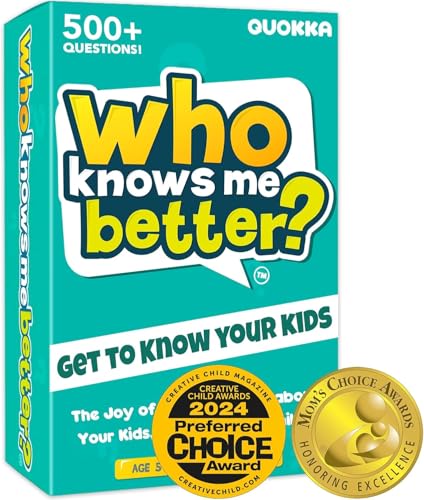 Family Board Games for Kids and Adults - Trivia Card Games for Kids 8-12 and Adults - Who Knows Me Better for Family Game Night - 500+ Facts Questions from Ages 6-8 — Fun Travel Car Activities for 5+ - color: 01. Original