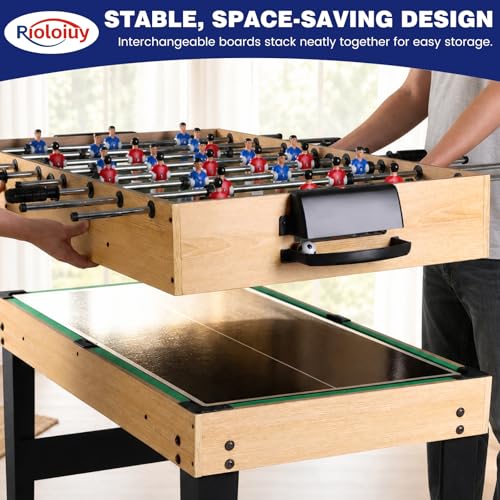12-in-1 Game Table - 48" Combo Game Table, Ping Pong Table, Foosball Table, Air Hockey Table, Pool Table - Sports Arcade Games with Accessories - Ideal for Game Rooms and Family Game Nights!
