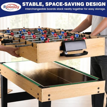 12-in-1 Game Table - 48" Combo Game Table, Ping Pong Table, Foosball Table, Air Hockey Table, Pool Table - Sports Arcade Games with Accessories - Ideal for Game Rooms and Family Game Nights!