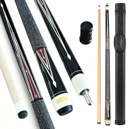 SUPERDIAMOND Pool Cue Stick Set Billiard Cue Sticks with Hard Case, 2-Pieces 58" Pool Table Sticks, 12.5 mm Tip Pool Queue,Pool Stick Set for Home Recreation, Billiards Clubs, Training - style: Billiard Cue Sticks-YMX-Y-D-1S