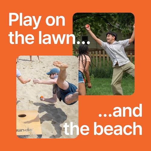 Lawn Die Wood Outdoor Toss Game Board - 24 x 46 in, 1 Target - Portable Folding Design for Yard Games - Unpredictable Silicone Dice for Lawn Games - style: Single Board