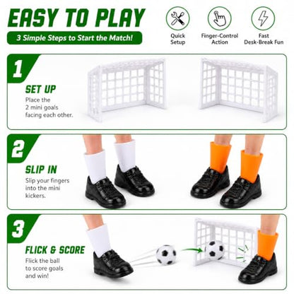 Finger Soccer Game Set with 2 Goals, Mini Table Football Game for Fans Club Sports Bar and Home Party