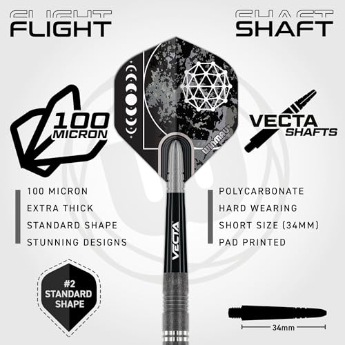 Winmau Darts Callisto Series 90% Professional Tungsten Soft Tip Darts Set with Dart Flights and Dart Shafts (Stems) - Available in 18g Weight and Three Styles - size: 18G, style: Callisto 1