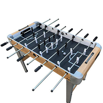Hathaway Amherst Foosball Table Adult Size - 48-in Foosball Table for Adults & Kids with 2 Foosball Balls & ABS Molded Players - Complete Soccer Table Game Set for Family Game Rooms & More - Light Oak