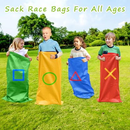 Potato Sack Race Bags, Easter Sack Race Bags for Adults and Kids Outdoor Games Backyard Games Party Birthday Games Carnival Field Day Lawn Family Reunion Games - color: 25 Pieces - 4 colors