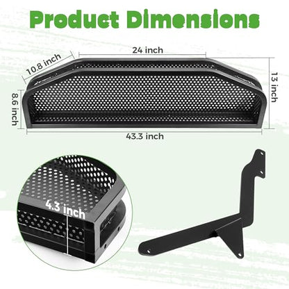 10L0L Golf Cart Front Cargo Basket for EZGO TXT/RXV、Club Car DS/Precedent、Yamaha G22/G29 - Heavy-Duty Steel Mesh Storage Rack, Gas/Electric Compatible - color: YAMAHA G22