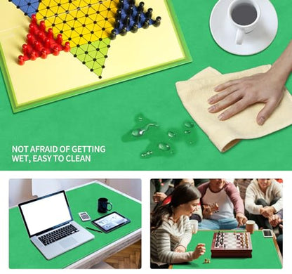 Large Poker Game Mat,Water and Stain Resistant Non-Slip Desk Mat,Mahjong and Card Playmat, Thick Stitched Edge Cushioned Rubber Mat(140 * 70cm*2mm) Green - color: Green, size: 140 x 70 x 0.2 cm