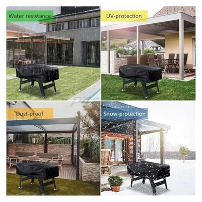 Foosball Table Cover 210D/420D Home Football Billiards Oxford Cloth Waterproof and Dustproof Protection Case Durable Game Table Cover(Black,210D 160x115x50cm) - color: Black, size: 210D 160x115x50cm