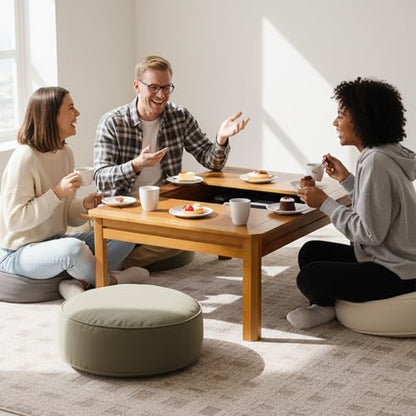 Solid Wood Board Game Coffee Table with Removable Top, 3-in-1 Gaming and Dining Table Includes Play Mat & Detachable Cup Holders, 48" L x 33" W - color: Oak01