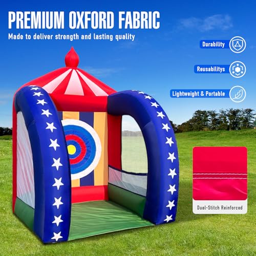 Inflatable Carnival Games — 6.5×6.5×9FT, Built-in Blower, Quick-Inflate — Axe Throwing Target (Quick-Inflate Indoor & Outdoor Game for Backyard Parties, Team Challenges & Event Fun) - style: Axe Throwing Target