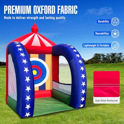 Inflatable Carnival Games — 6.5×6.5×9FT, Built-in Blower, Quick-Inflate — Axe Throwing Target (Quick-Inflate Indoor & Outdoor Game for Backyard Parties, Team Challenges & Event Fun) - style: Axe Throwing Target